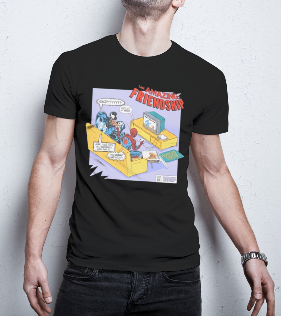 Hungry Pizza Lovers Unite On Couch With Amazing Friendship TV T-Shirt