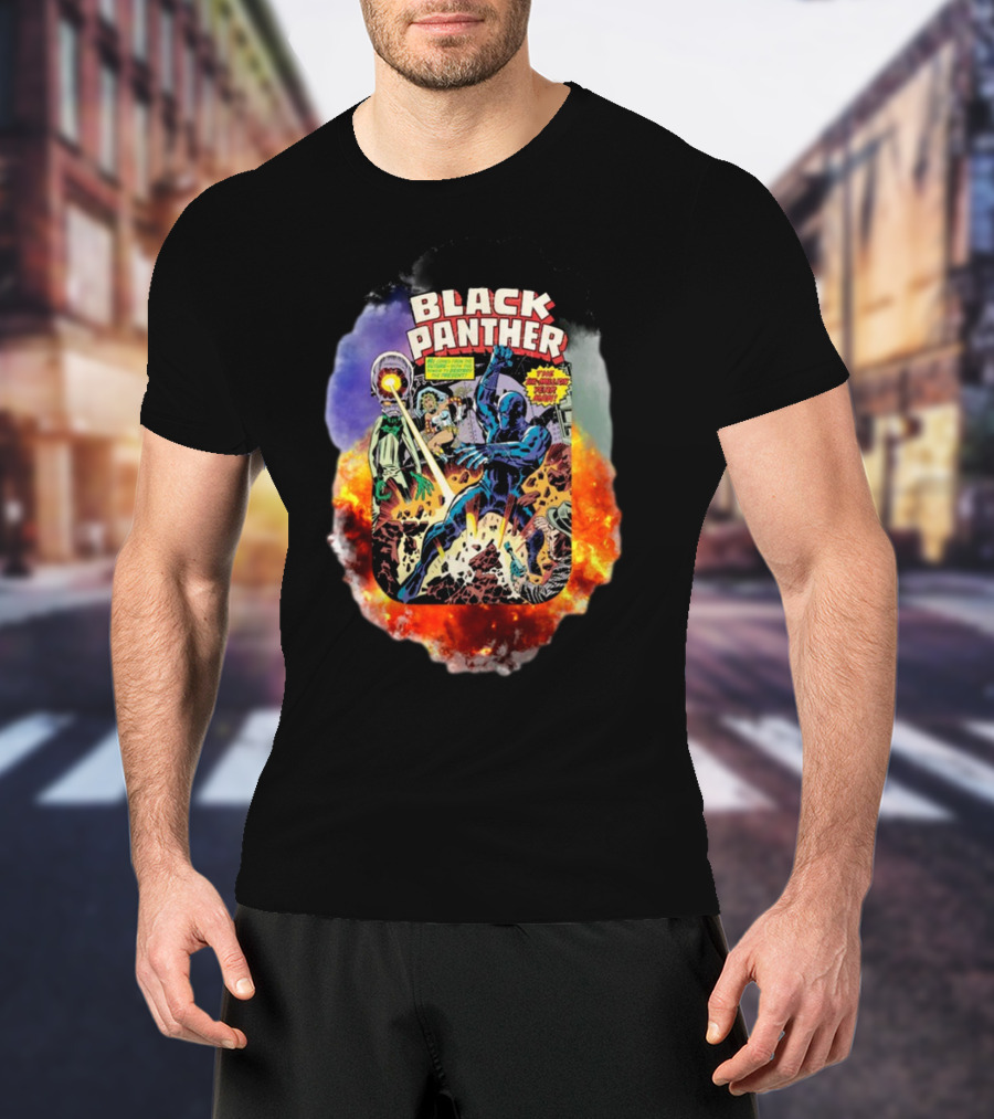 Black Panther Comics Explosive Action The Six-Million Year Man T-Shirt