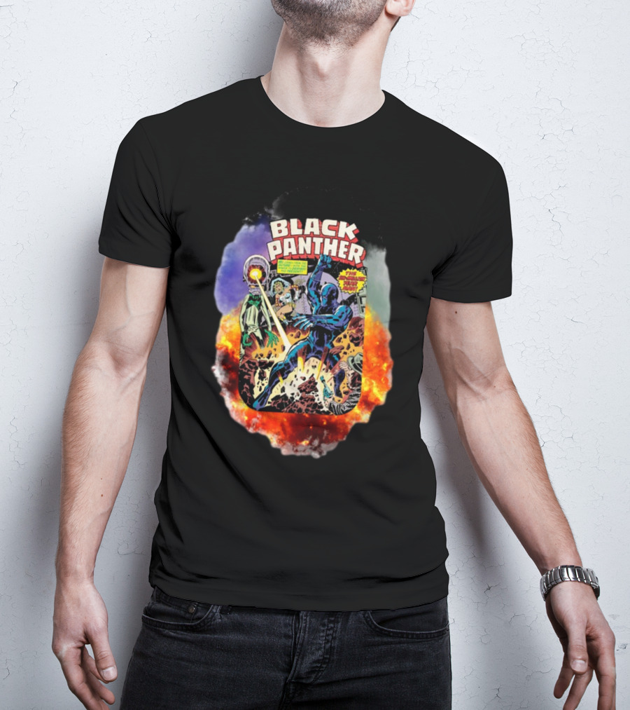 Black Panther Comics Explosive Action The Six-Million Year Man T-Shirt
