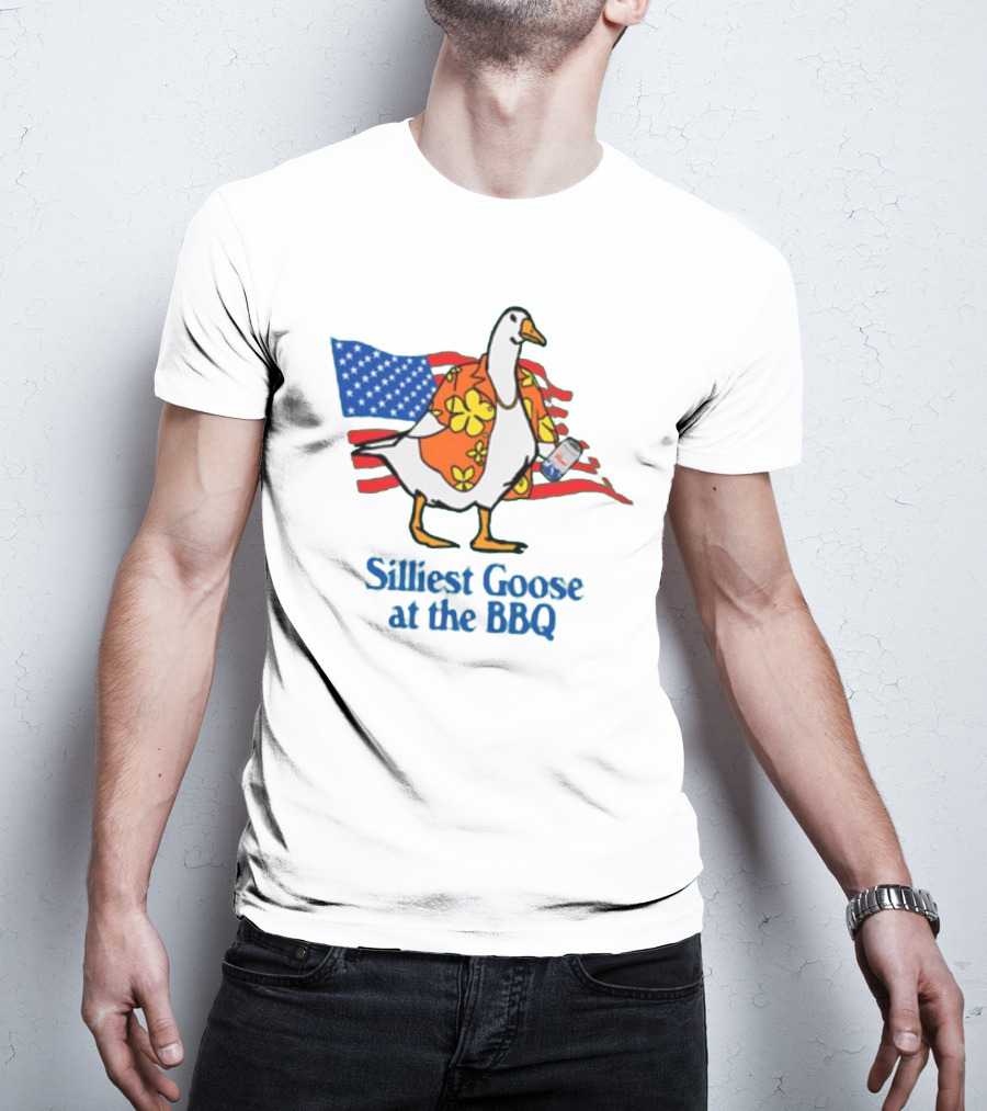 Silliest Goose At The BBQ Patriotic Hawaiian Shirt USA Flag T-Shirt