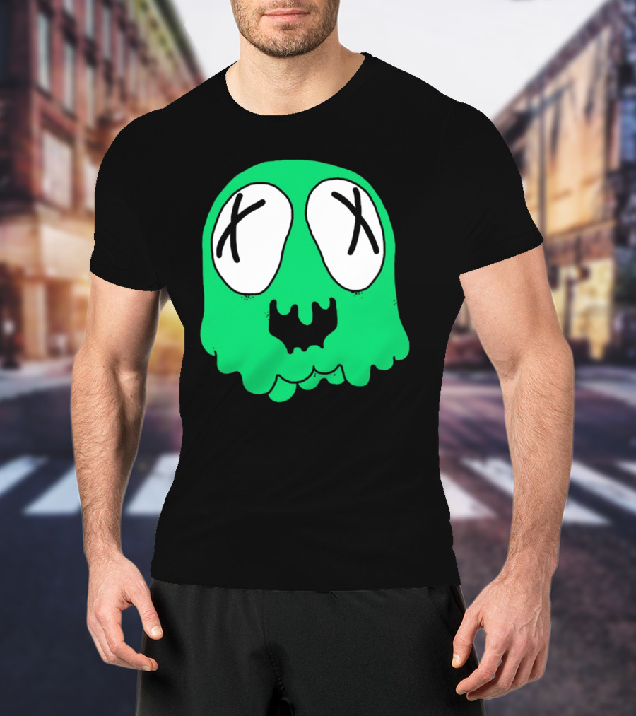 Sludge Life Shop Ghost Green Blob With X Eyes T-Shirt