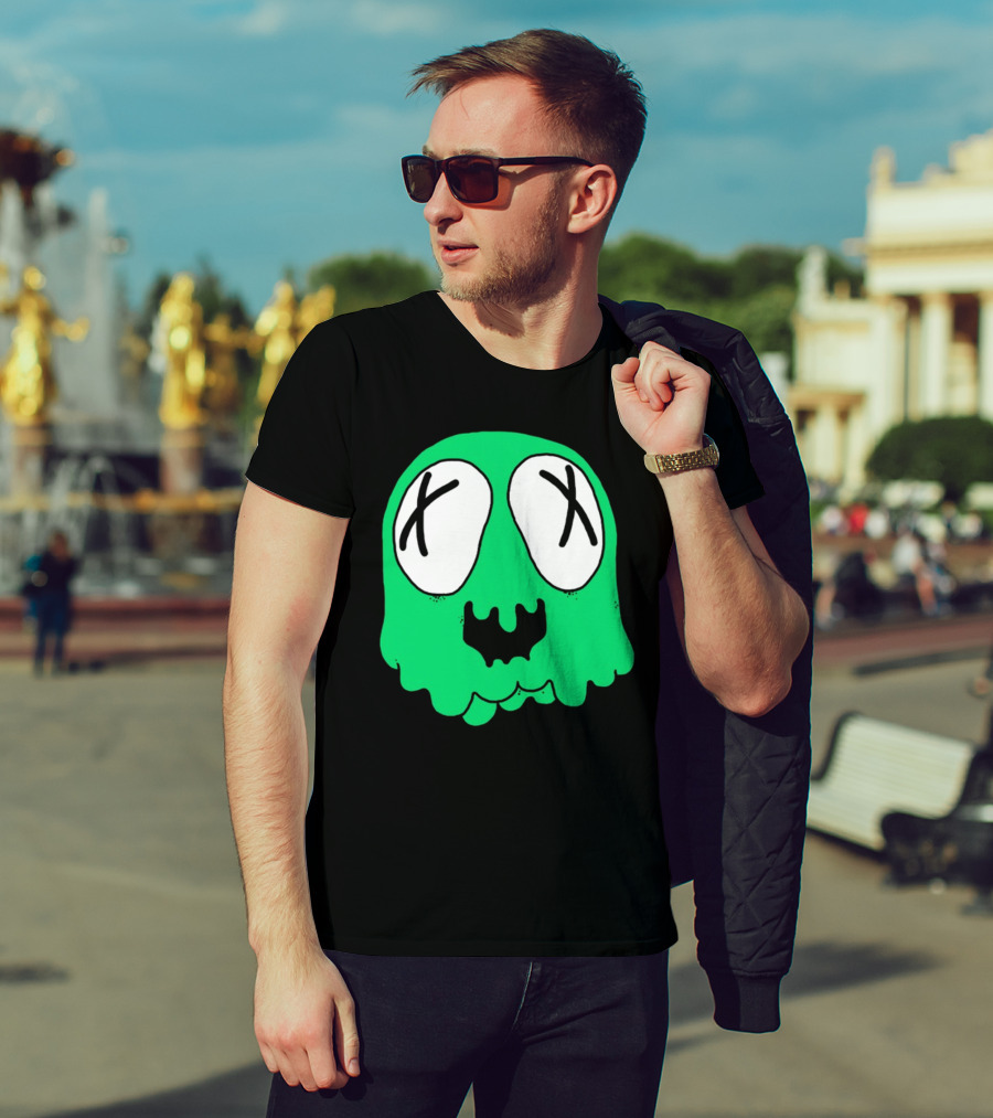 Sludge Life Shop Ghost Green Blob With X Eyes T-Shirt