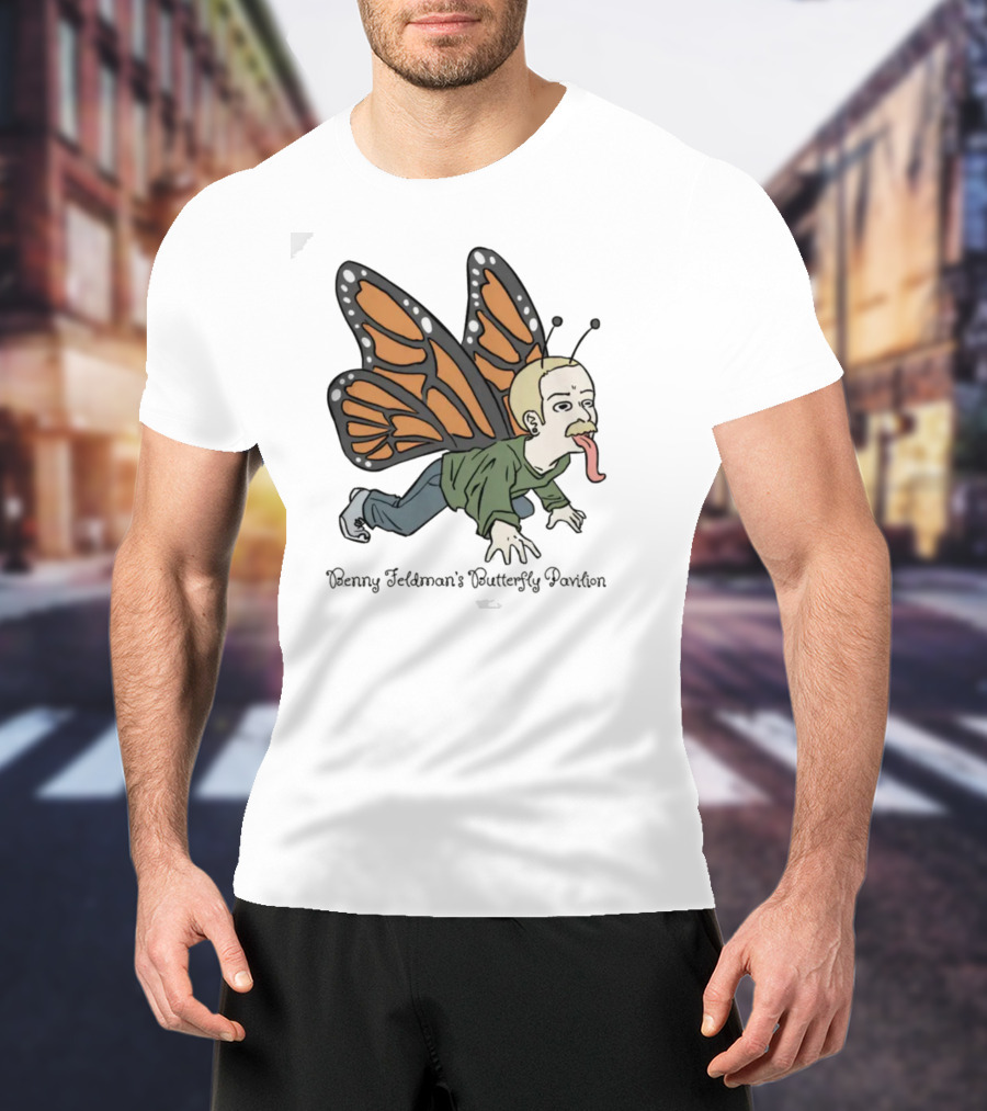 Benny Feldman's Butterfly Pavilion Winged Humanoid Cartoon With Antennae And Sneakers T-Shirt