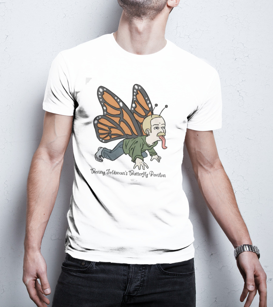 Benny Feldman's Butterfly Pavilion Winged Humanoid Cartoon With Antennae And Sneakers T-Shirt