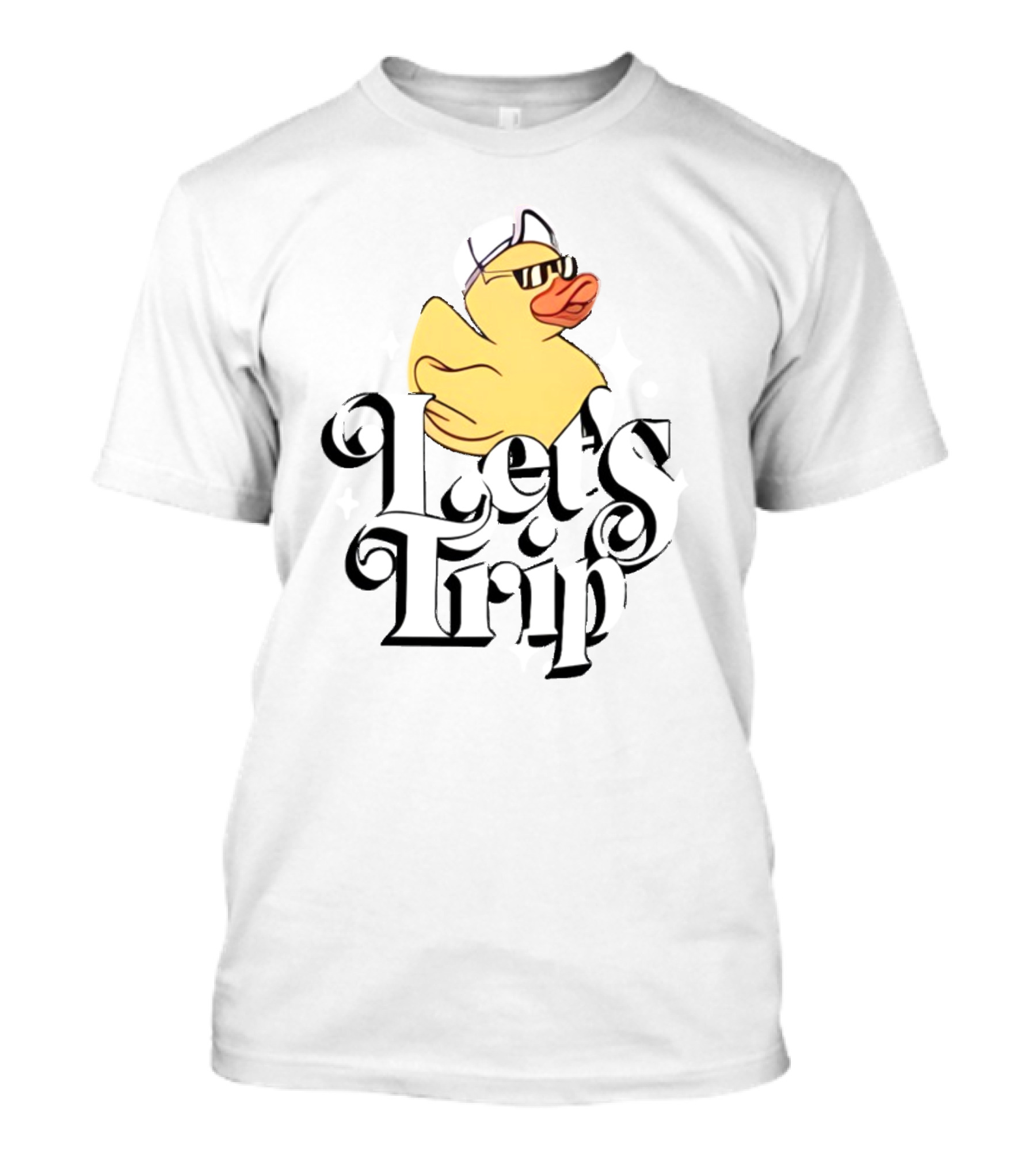 Duck Let's Trip Cool Hat Sunglasses T-Shirt