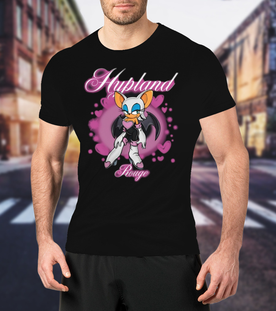 Hypland Rouge Bat Character Surrounded By Pink Hearts T-Shirt