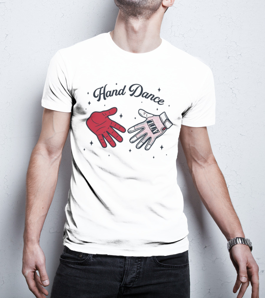 Rotowear Hand Dance Red Glove And White Baseball Glove Clap T-Shirt