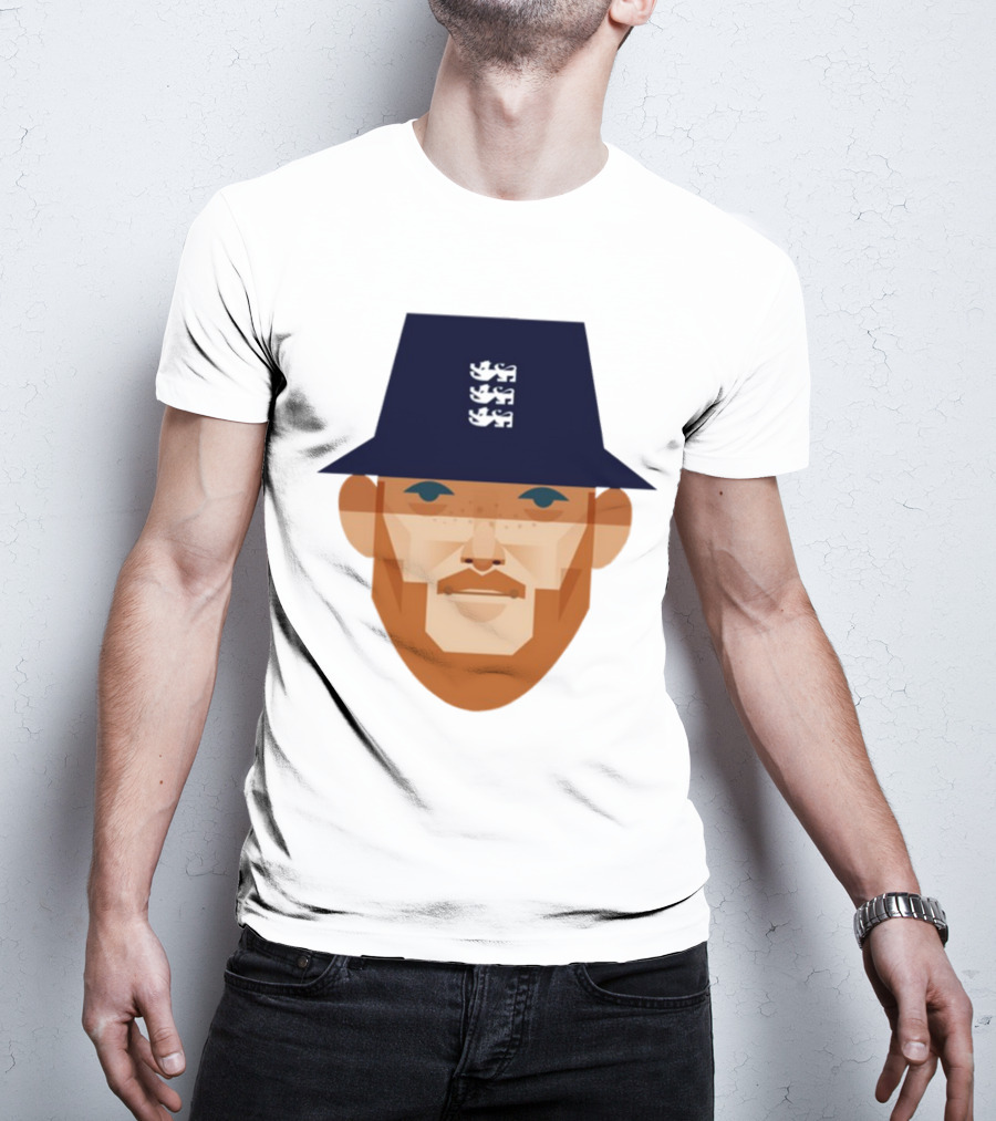 Stanley Chow Ben Stokes England Cricket Hat Three Lions T-Shirt