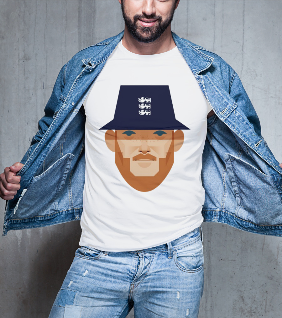 Stanley Chow Ben Stokes England Cricket Hat Three Lions T-Shirt