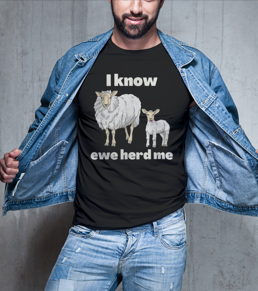 I Know Ewe Herd Me Funny Sheep Farmer Fathers Day Dad Jokes T-Shirt