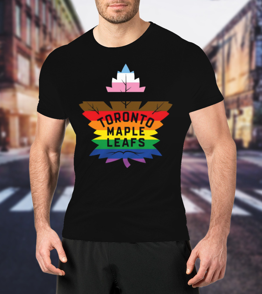 Toronto Maple Leafs Pride Leaf Logo Love All Hate None T-Shirt