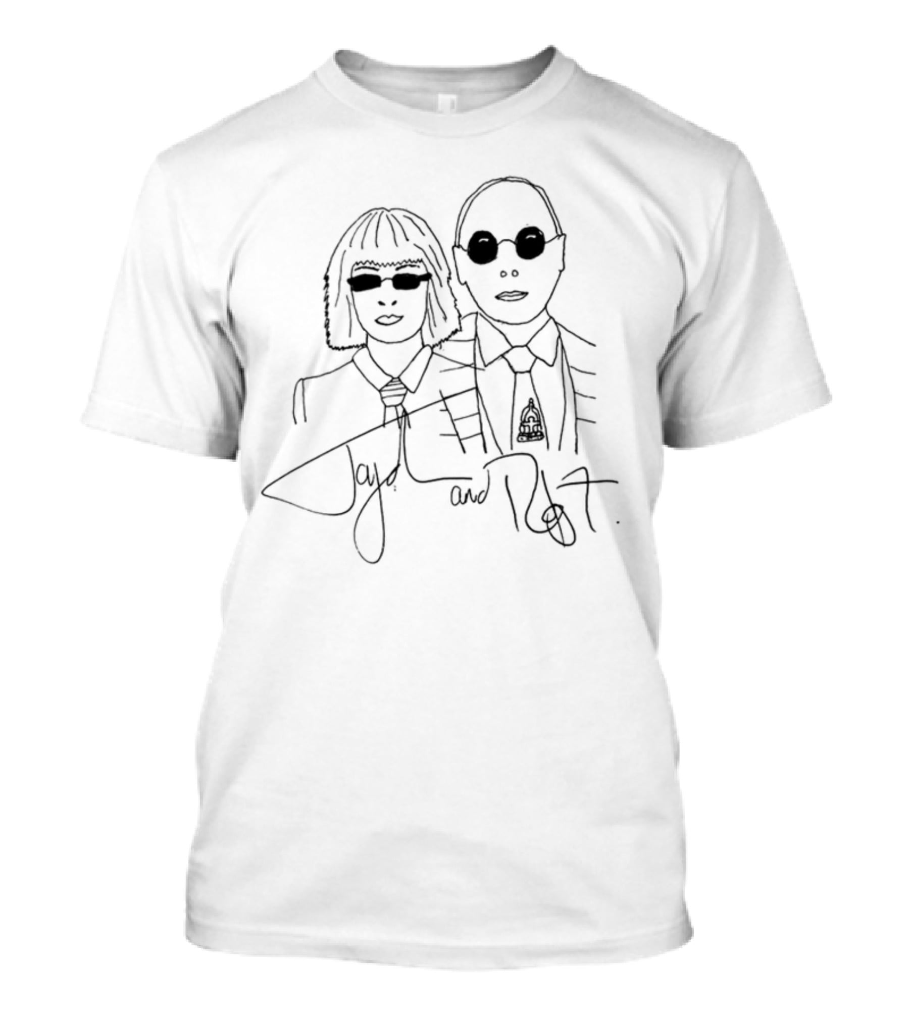 Toyah And Robert Line Drawing With Sunglasses T-Shirt
