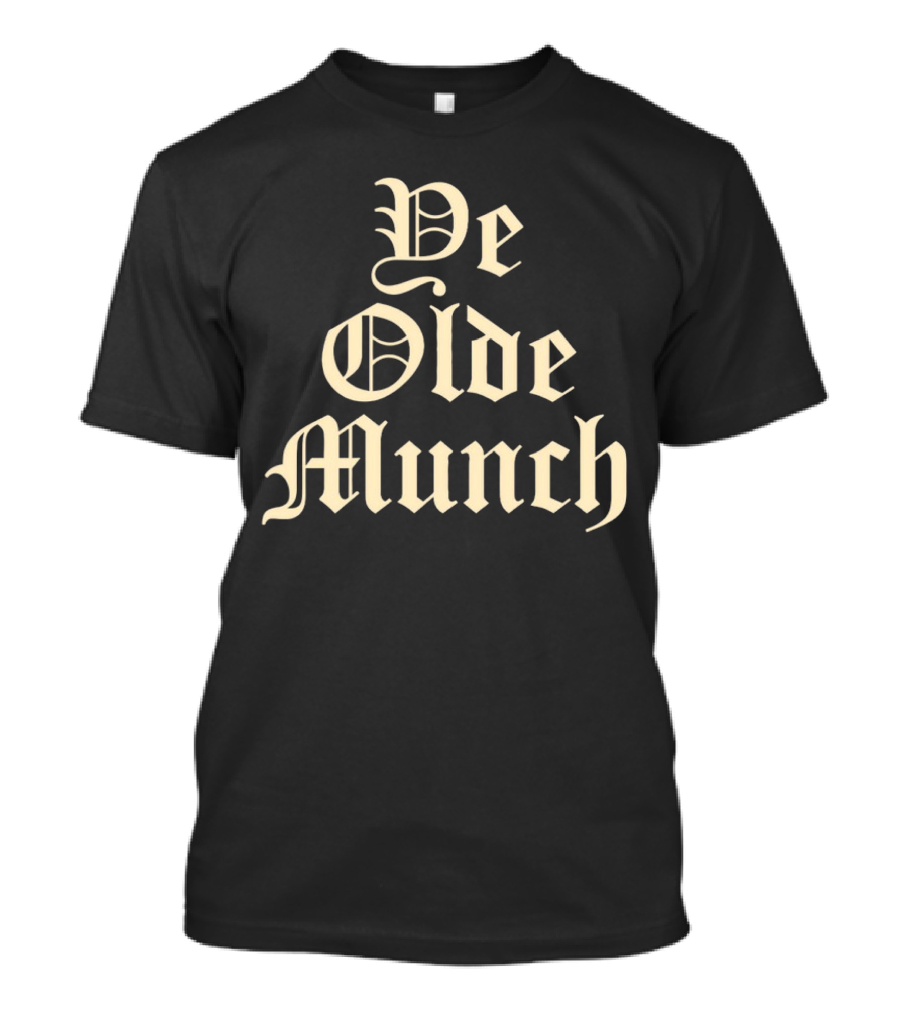 Ye Olde Munch Vintage Gothic Typography T-Shirt