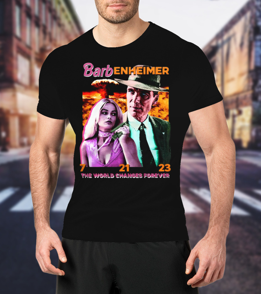 Barbenheimer The World Changes Forever 7 21 23 T-Shirt