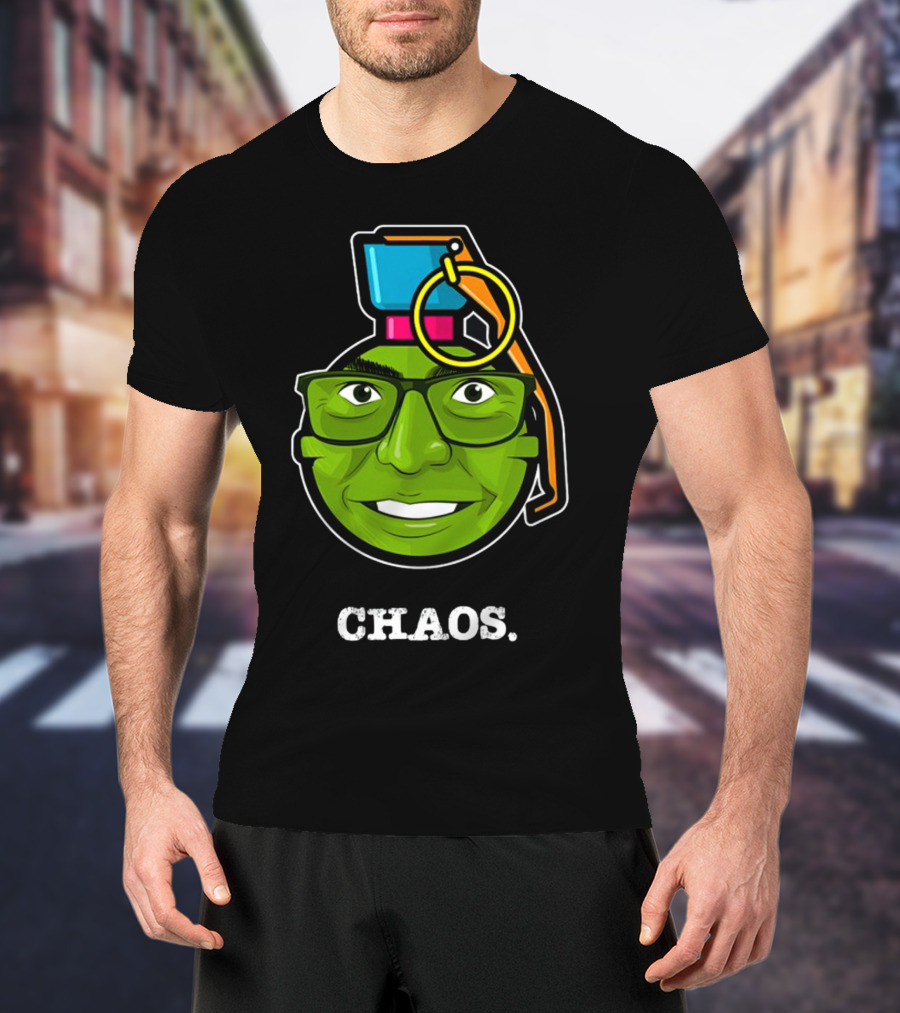 CHAOS Grenade Green Face With Glasses T-Shirt