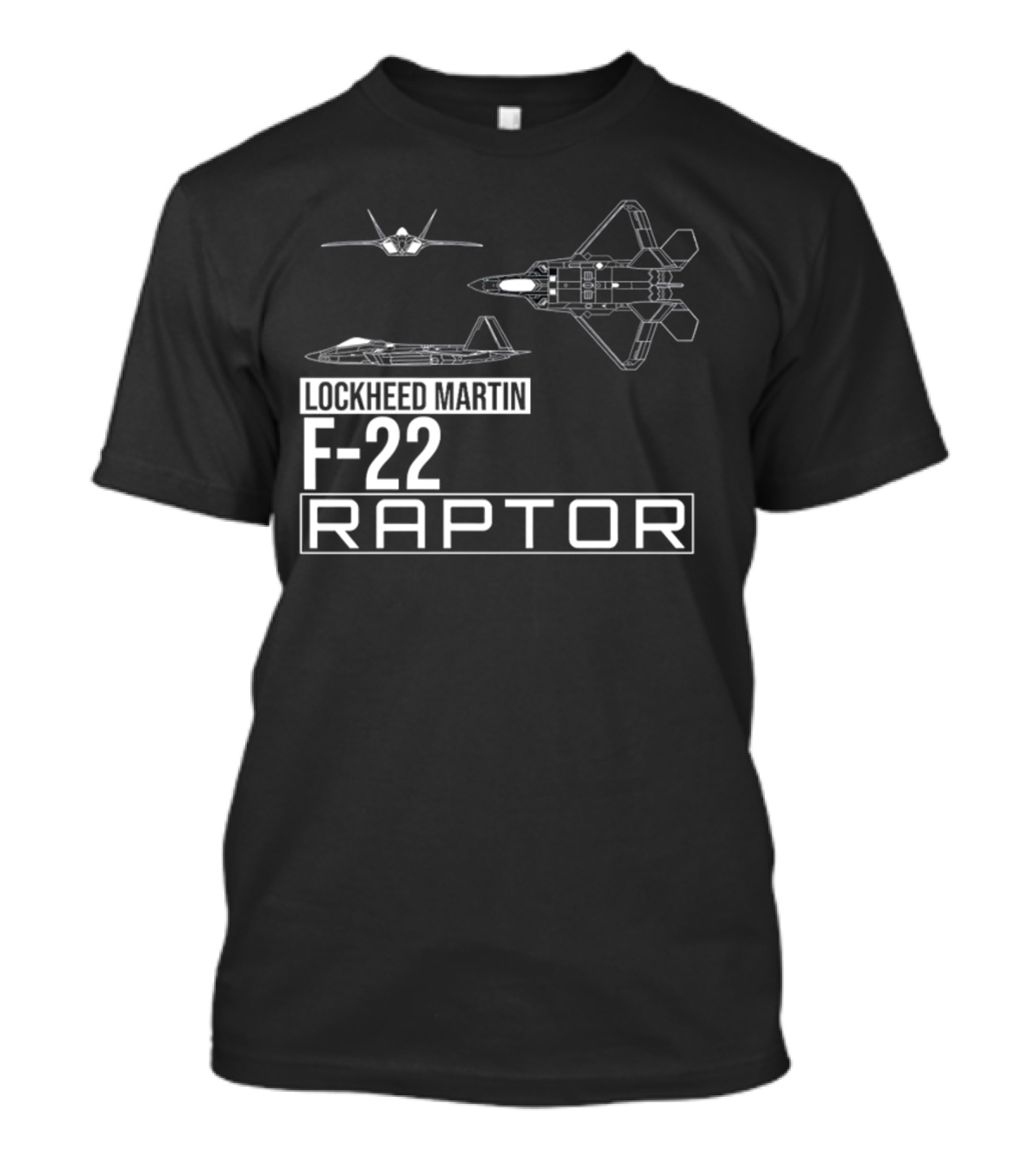 Lockheed Martin F-22 Raptor Detailed Aircraft Diagrams T-Shirt