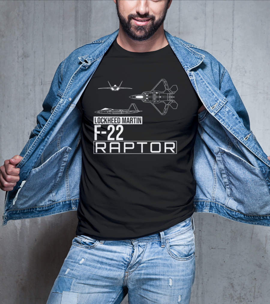 Lockheed Martin F-22 Raptor Detailed Aircraft Diagrams T-Shirt
