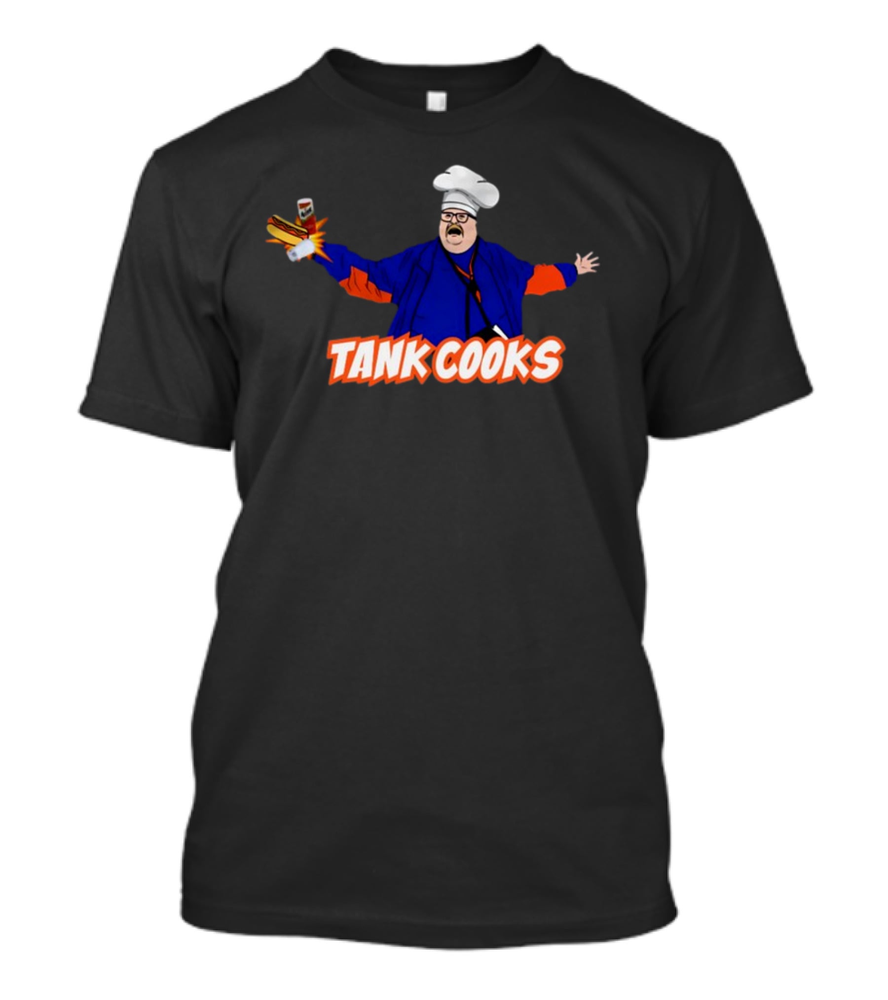 Tank Cooks Chef Hat Hot Dog Comic T-Shirt