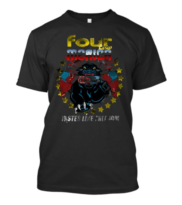 Four Loko Merica Panther With Guns Tastes Like Freedom T-Shirt