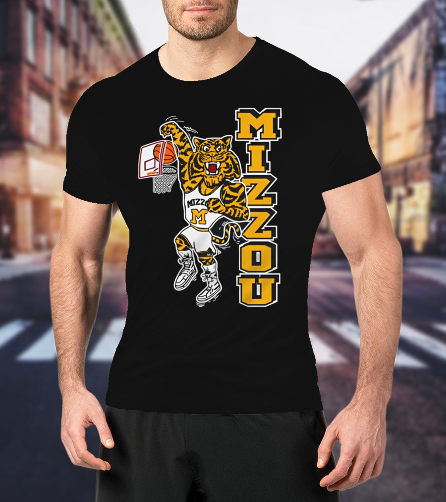 Mizzou Missouri Tiger Basketball Slam Dunk T-Shirt