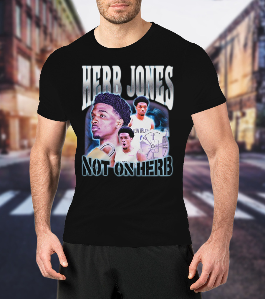 Herb Jones Not On Herb New Orleans Basketball Player Collage T-Shirt