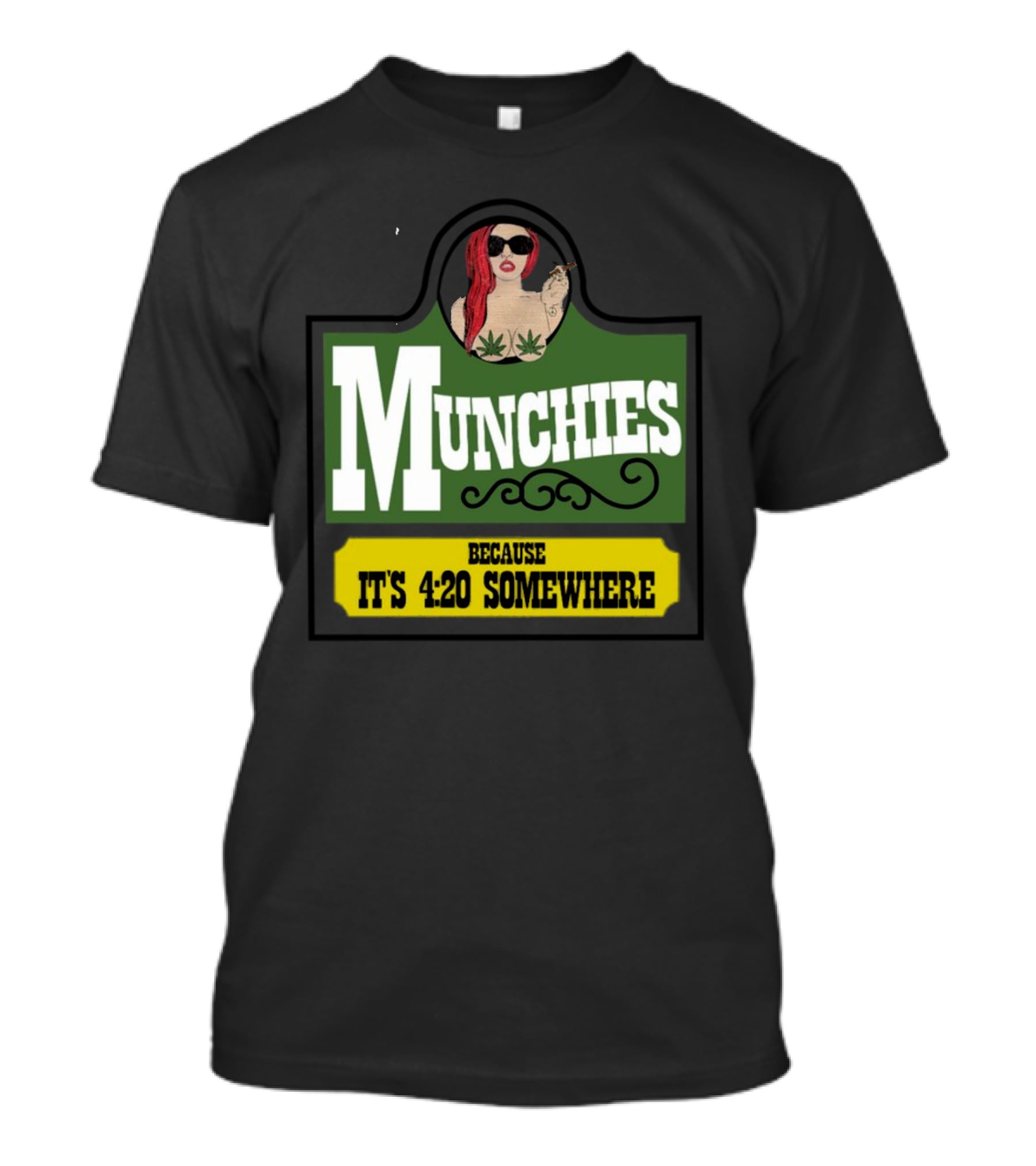 Munchies With Redhead Smoking And Cannabis Leaves Because It's 4:20 Somewhere T-Shirt