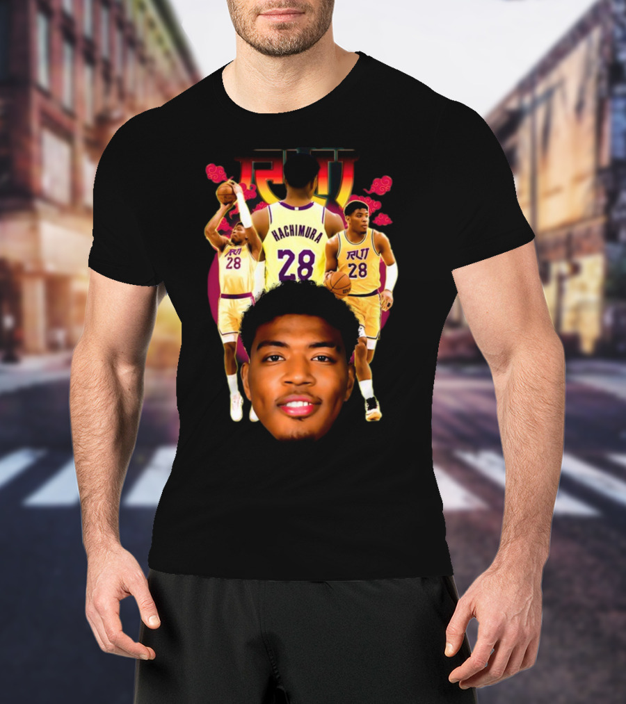 Rui Hachimura 28 Basketball Player Portrait Trio T-Shirt