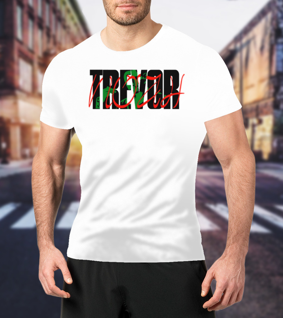 Trevor Noah With Green Art And Red Script T-Shirt