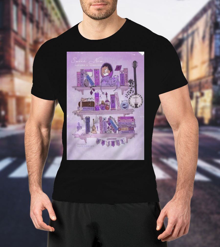 Bookshelf Of Speak Now Taylor's Version Illustrated By Alfie Vernon T-Shirt