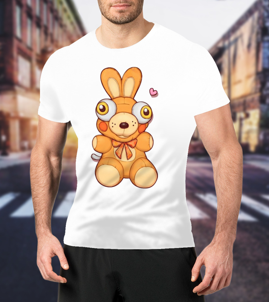 Bad Plushie Lover Quirky Bunny With Heart Eyes T-Shirt