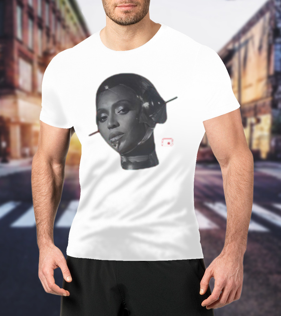 Beyoncé Sorayama Robotic Portrait With Neon B T-Shirt