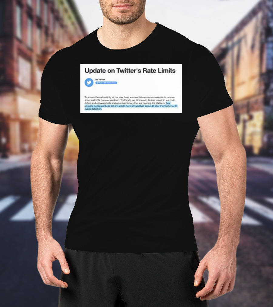 Twitter's Rate Limits Response And Security Measures Update T-Shirt