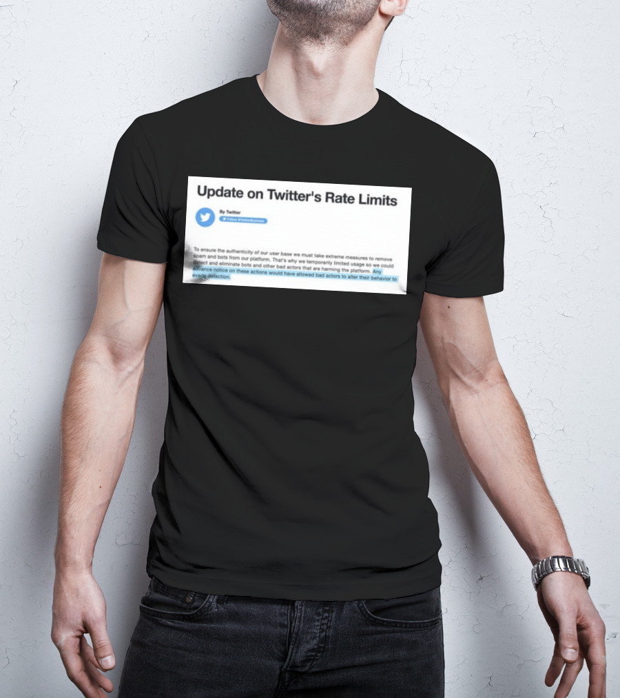 Twitter's Rate Limits Response And Security Measures Update T-Shirt