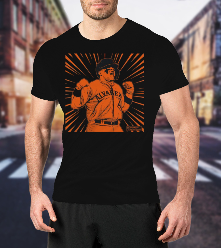 Athlete Logos Beast Alvarez Baseball Starburst T-Shirt