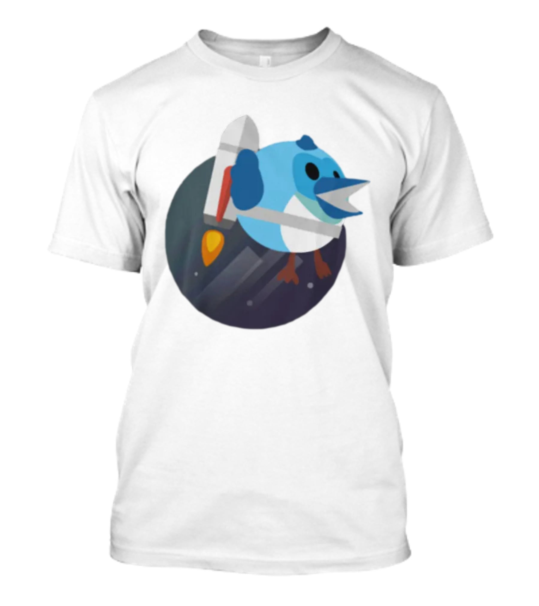 Flutter Dart Dash Iconic Rocket-Powered Bird Character T-Shirt
