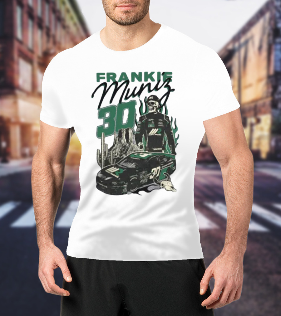 Frankie Muniz Racing Skeleton 30 Desert Car Cactus Skull T-Shirt