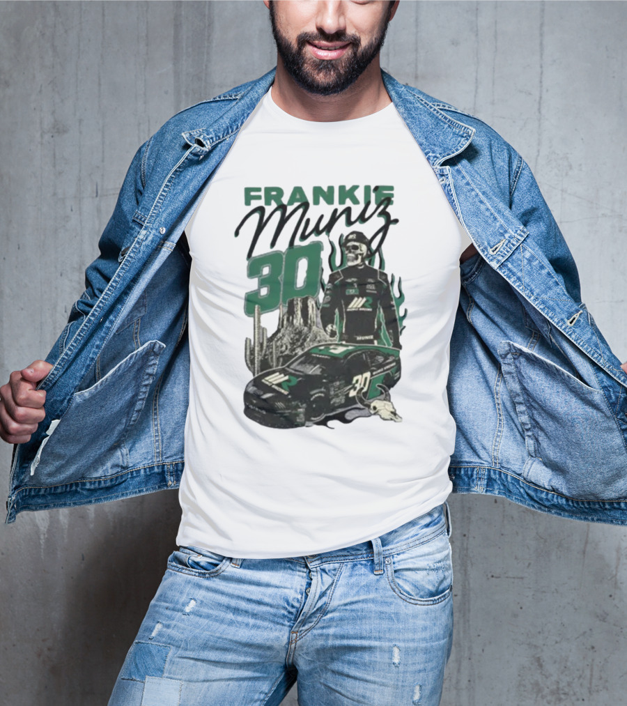 Frankie Muniz Racing Skeleton 30 Desert Car Cactus Skull T-Shirt