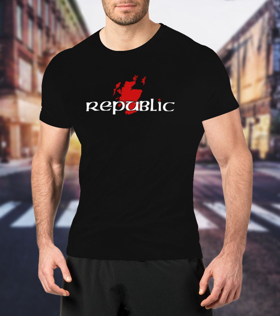 Republic Scottish Map Red Star T-Shirt