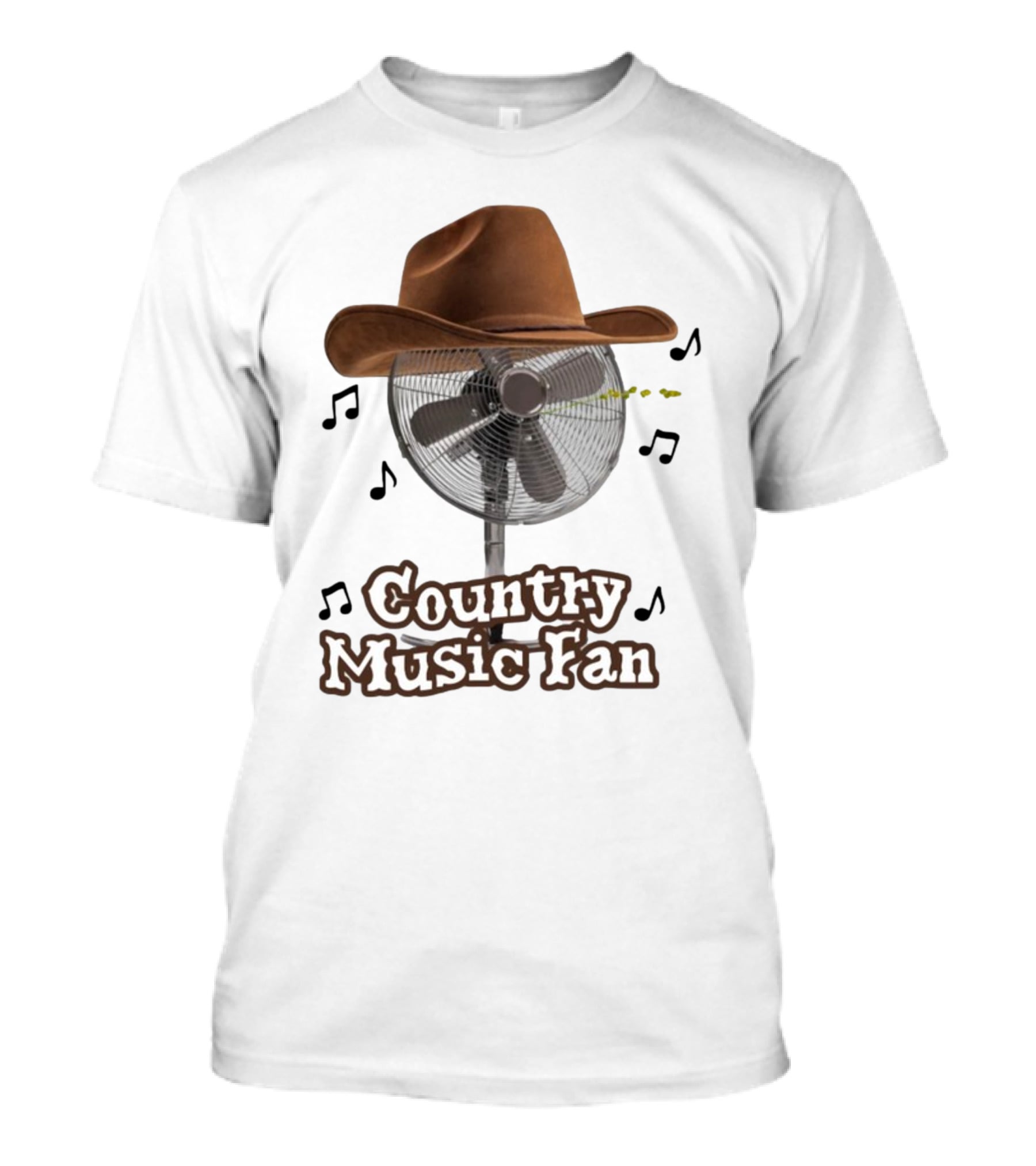 Country Music Fan Cowboy Hat With Musical Notes T-Shirt