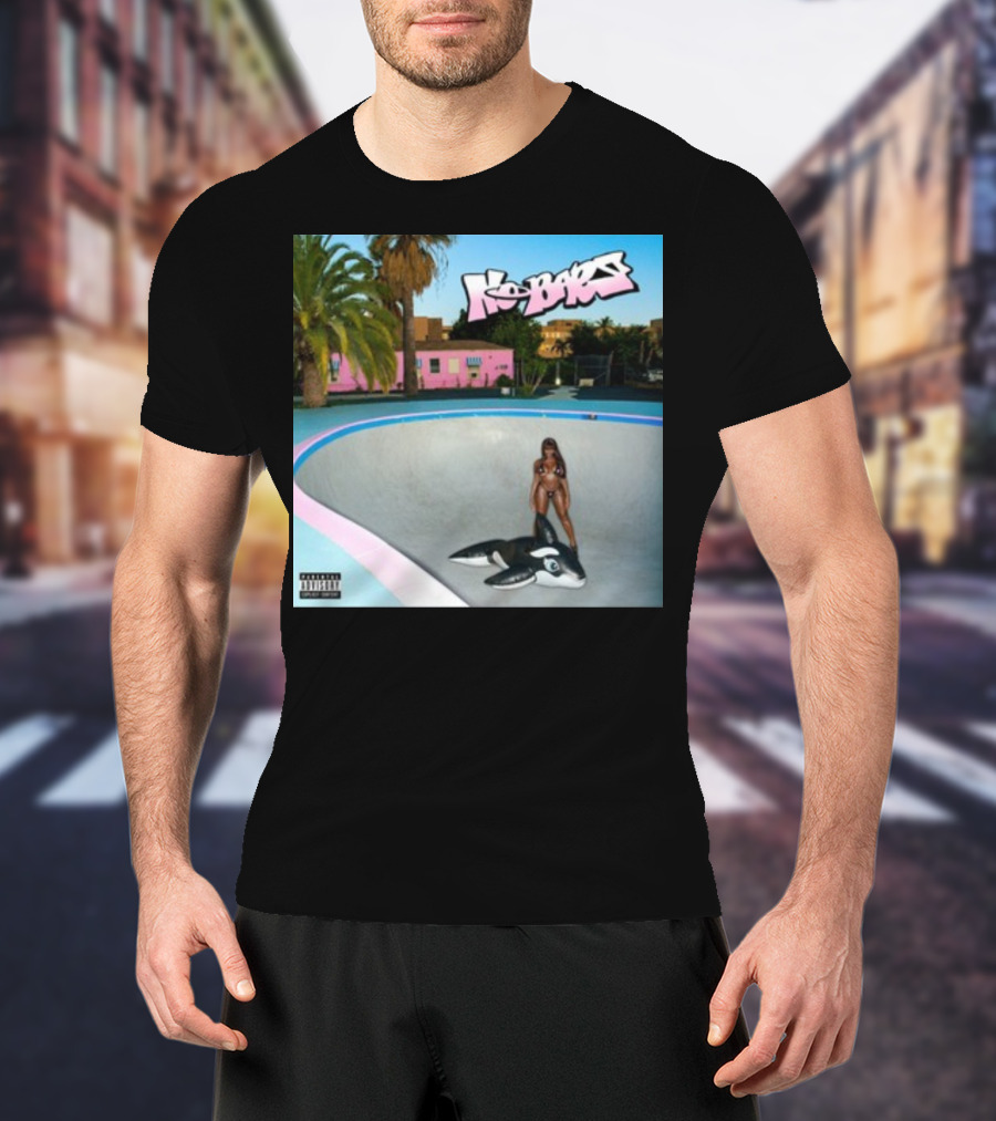 Thegirljt No Bars Inflatable Whale Pool Void Pink House Palm Trees T-Shirt