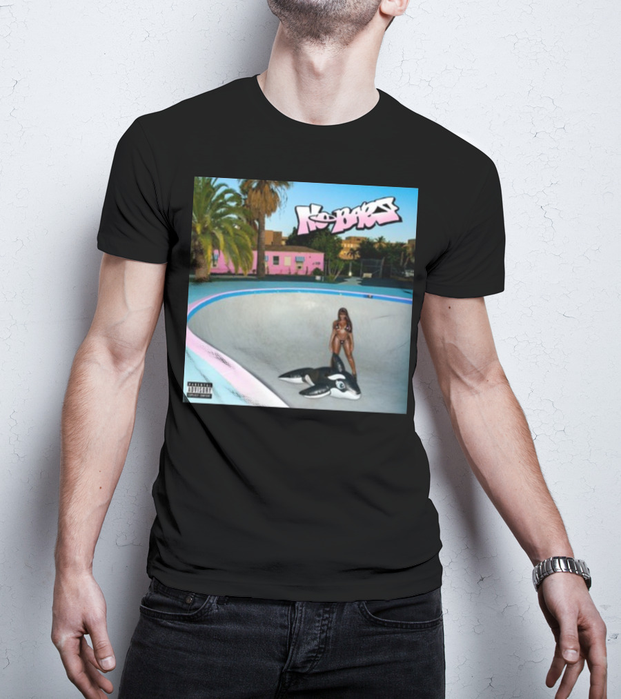 Thegirljt No Bars Inflatable Whale Pool Void Pink House Palm Trees T-Shirt