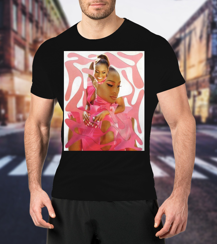 Ian Woods Issa Rae At The Barbie Fragmented Pink T-Shirt