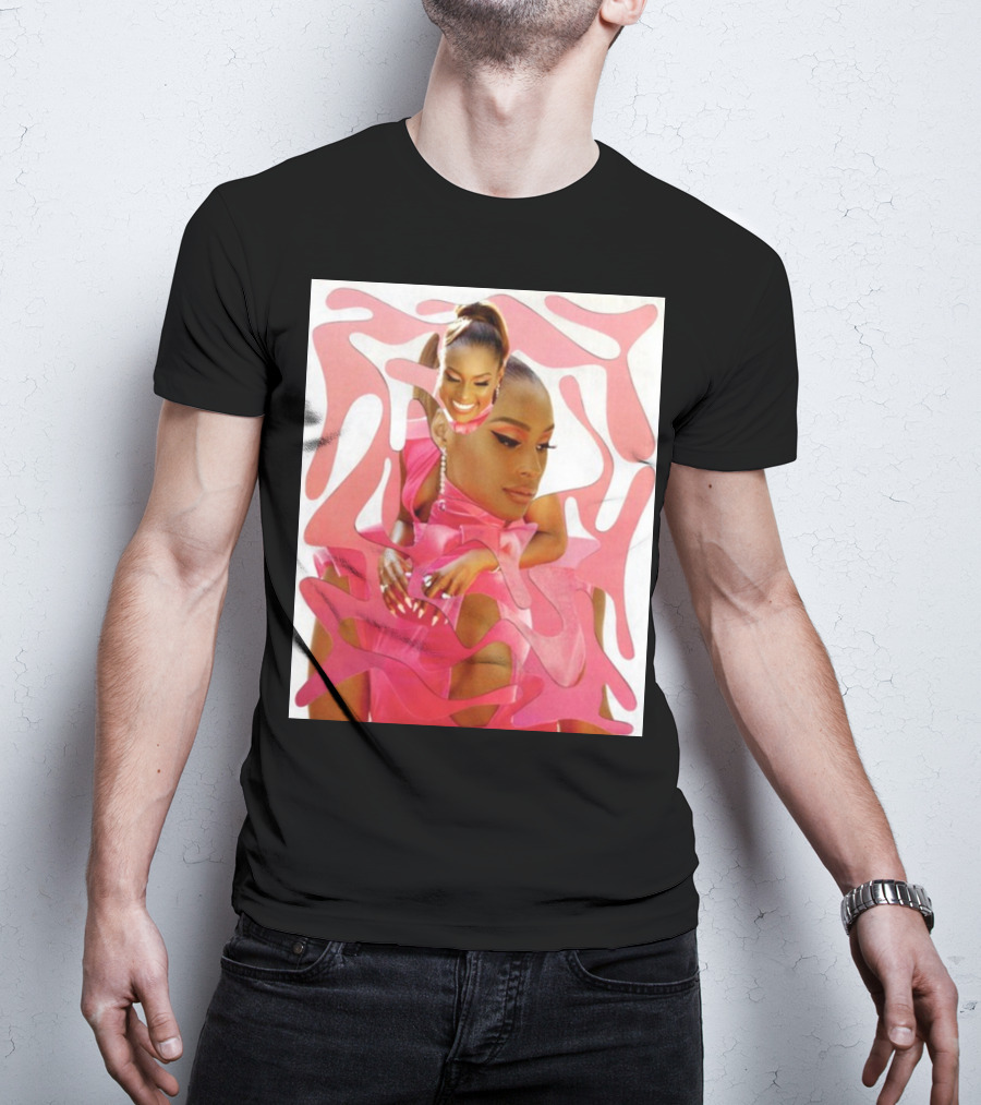 Ian Woods Issa Rae At The Barbie Fragmented Pink T-Shirt