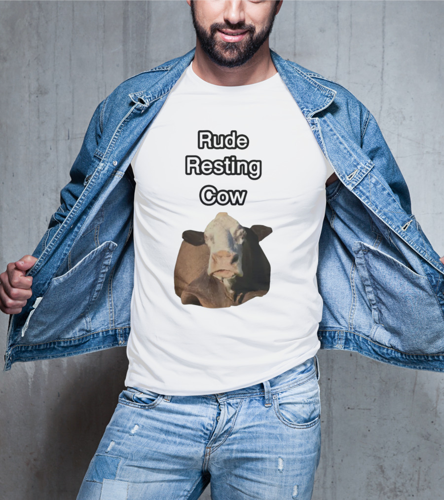 Rude Resting Cow Expression T-Shirt