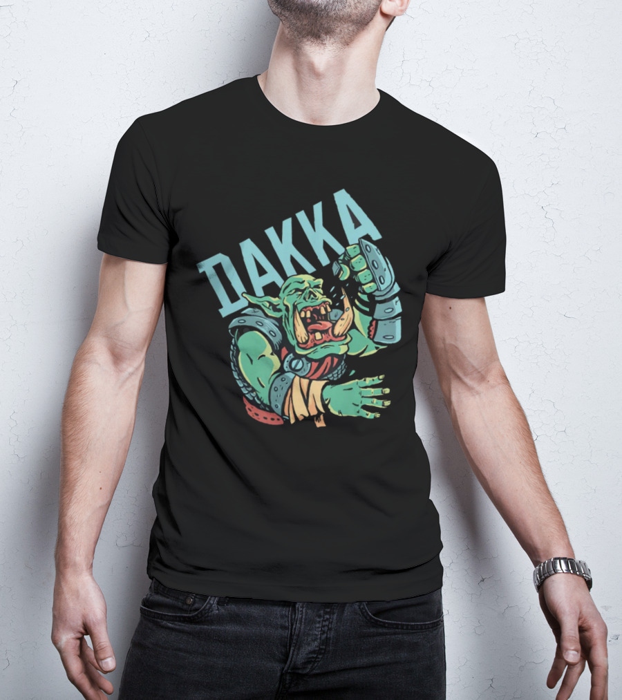 Dakka Ork Battle Cry Power Fist Armor T-Shirt