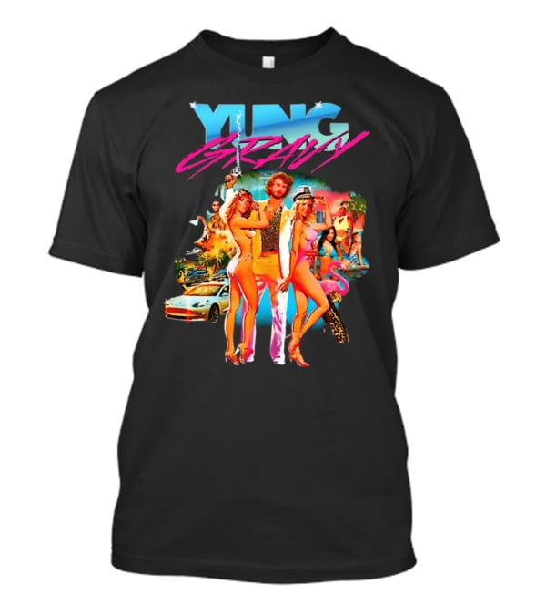 Yung Gravy Retro Miami Vice Aesthetic Vibrant Party Scene T-Shirt