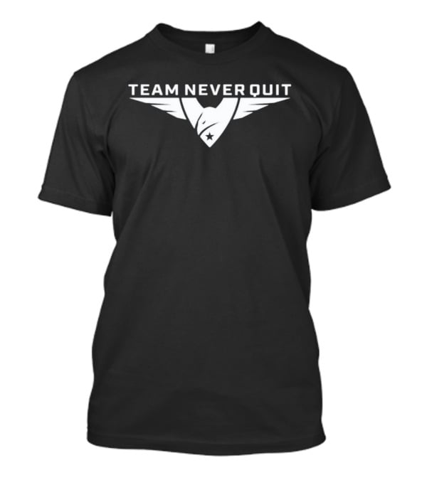 Team Never Quit Eagle Wings Logo With Star Badge T-Shirt