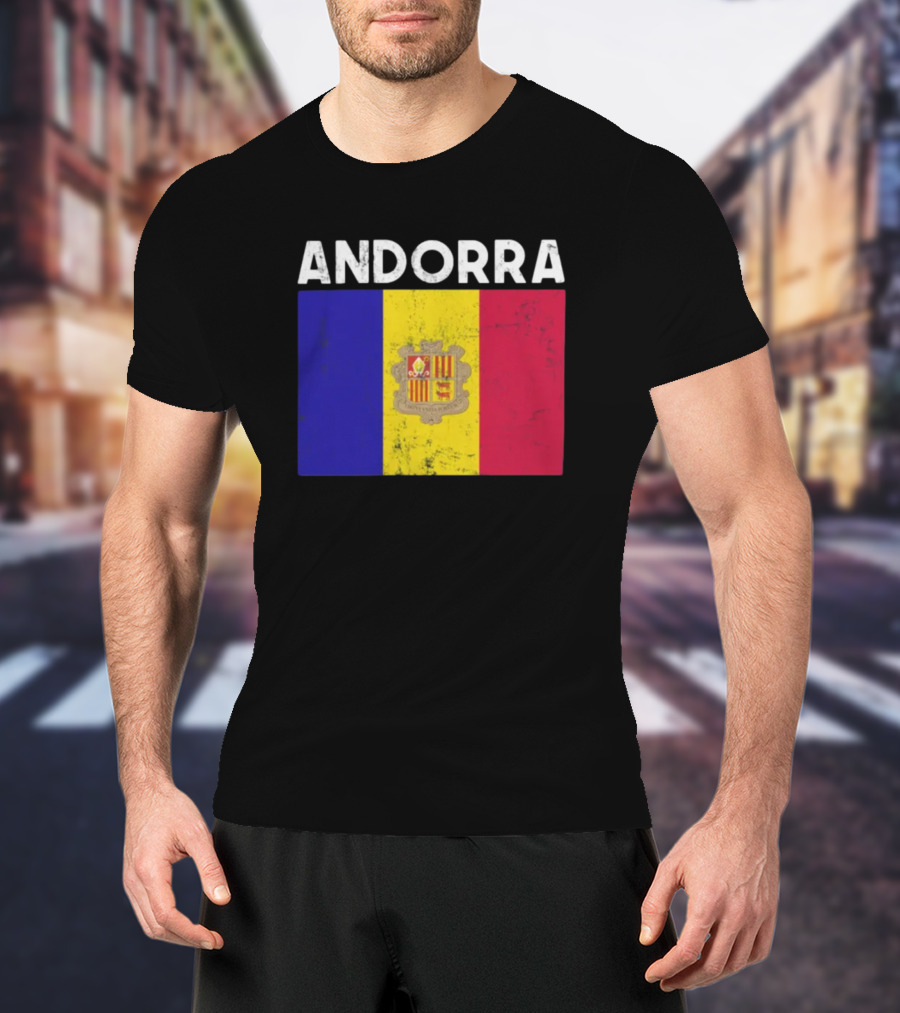ANDORRA Flag Andorra4032 Iconic Symbol Emblem T-Shirt