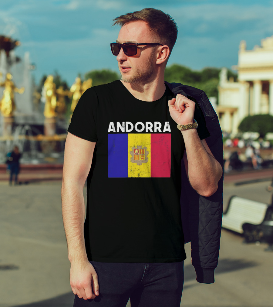 ANDORRA Flag Andorra4032 Iconic Symbol Emblem T-Shirt