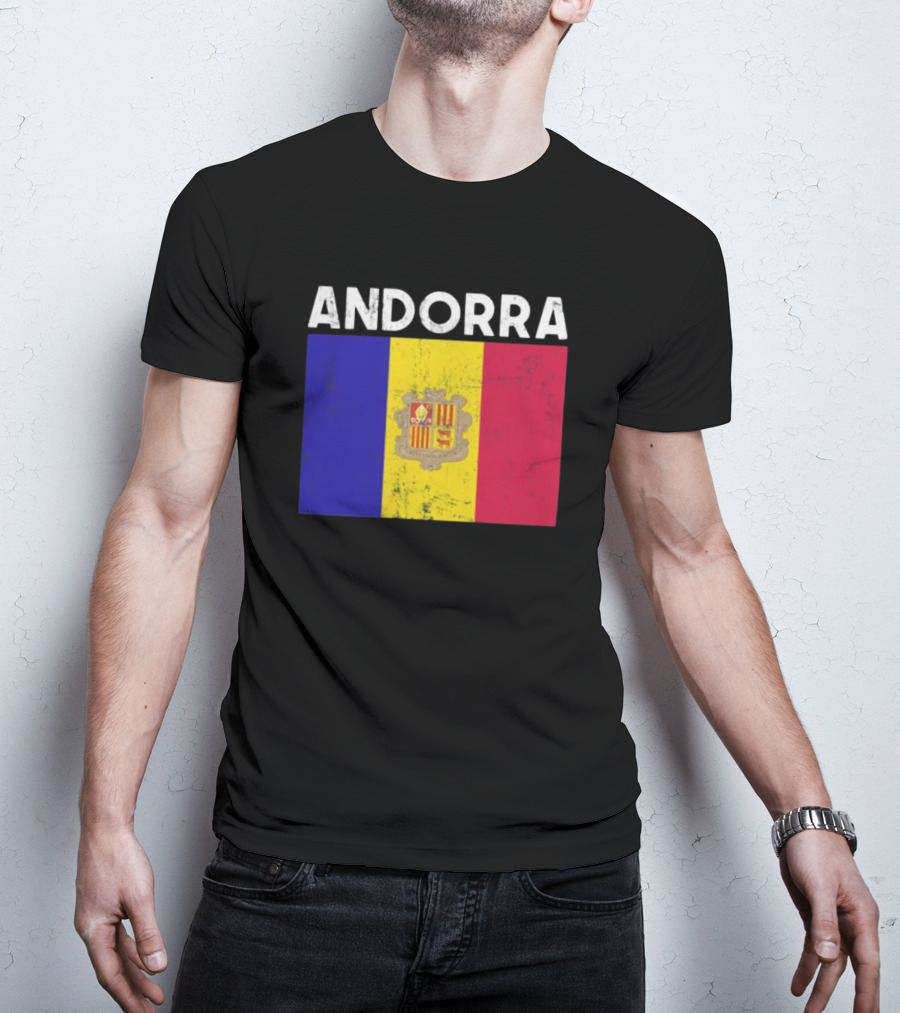 ANDORRA Flag Andorra4032 Iconic Symbol Emblem T-Shirt